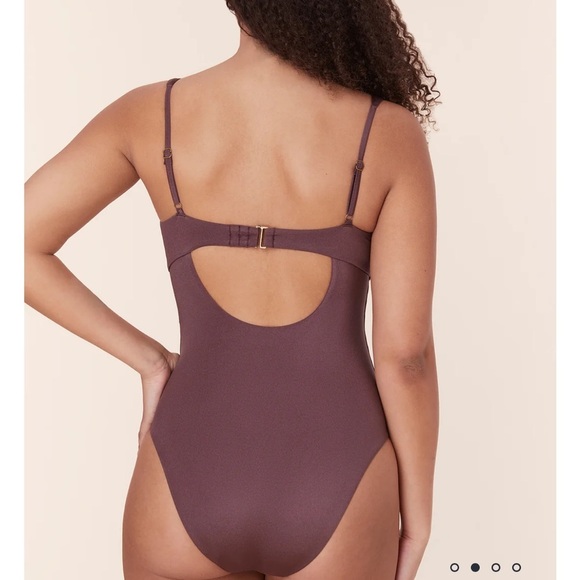 Andie The Nadi One Piece LT Swimsuit Licorice Purple size M Long torso NWOT - Picture 2 of 9